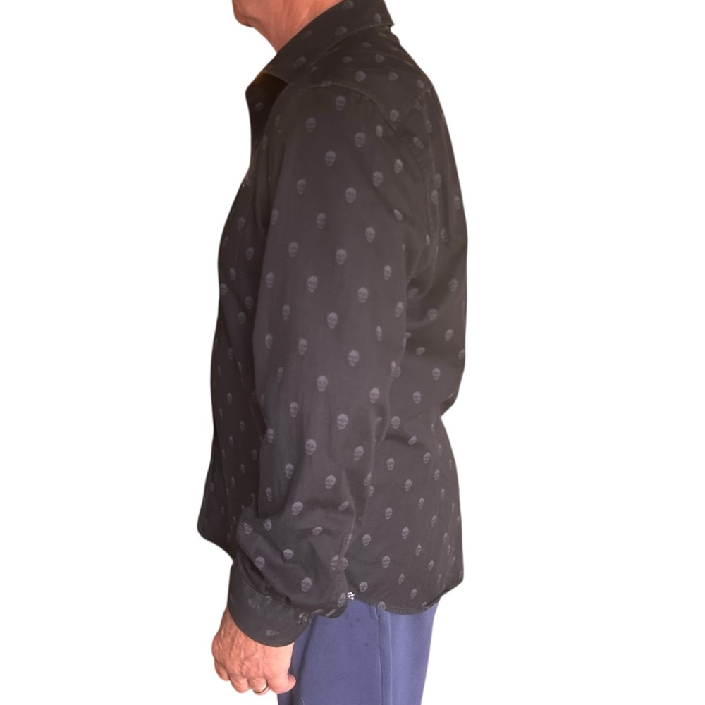 Robert Graham mens skull Pattern button up black Shirt Size 2XL Taylored fit fun - Picture 11 of 16